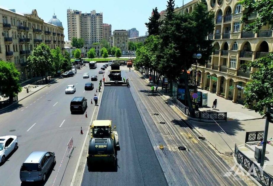Bayram tətili günlərində paytaxt yollarında təmir işləri aparılıb