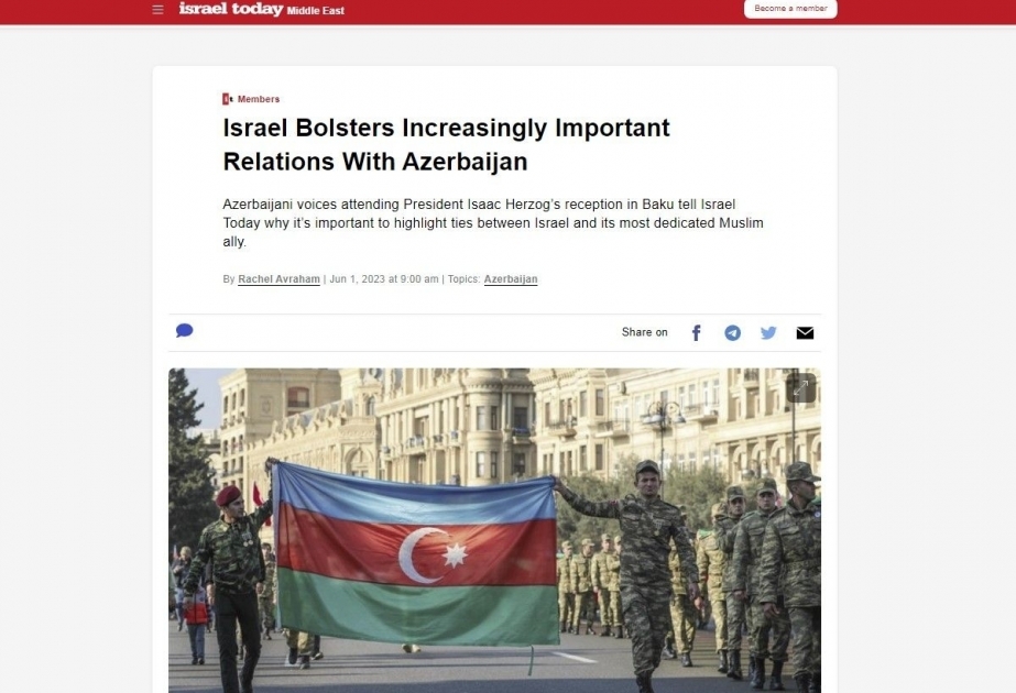 Israel Today: Israel bolsters increasingly important relations with Azerbaijan