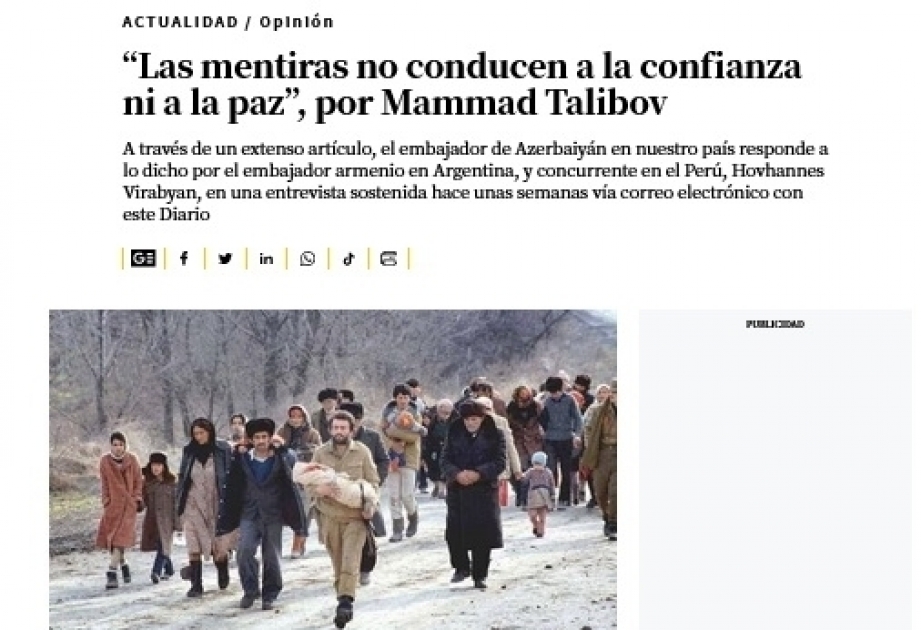 La prensa peruana desenmascara las mentiras armenias