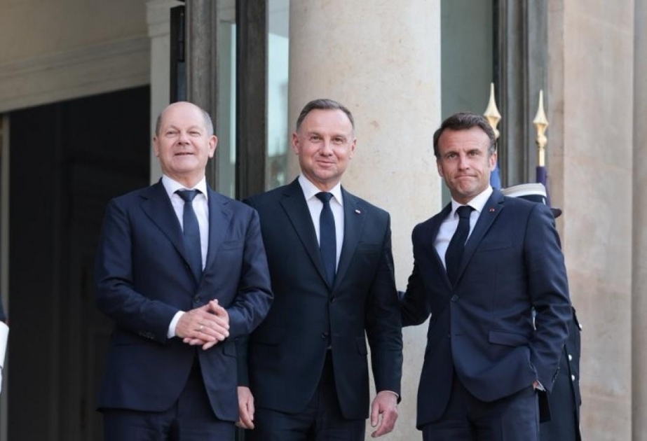 Fransa, Almaniya və Polşa liderləri Parisdə görüşüb