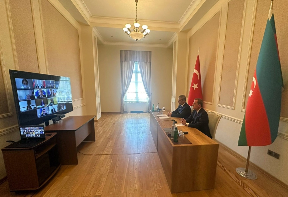 Ceyhun Bayramov Hakan Fidanla birlikdə QDİƏT XİN Şurasının videokonfrans formatında iclasında iştirak edib