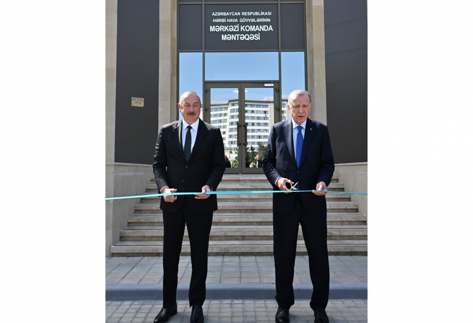 Los Presidentes de Azerbaiyán y Türkiye asisten a la inauguración del nuevo Puesto de Mando Central de la Fuerza Aérea de Azerbaiyán