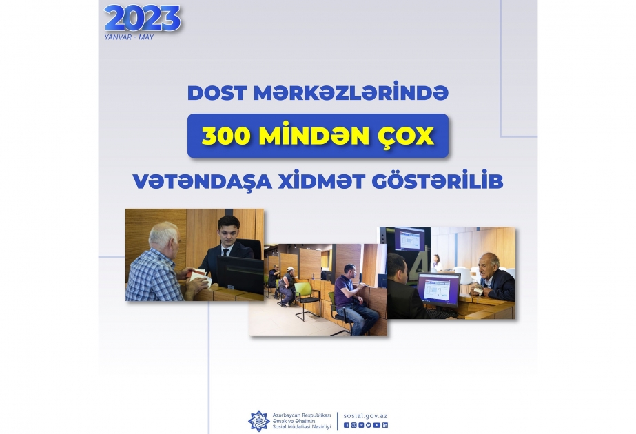 DOST mərkəzlərində son 5 ayda 300 mindən çox vətəndaşa xidmət göstərilib