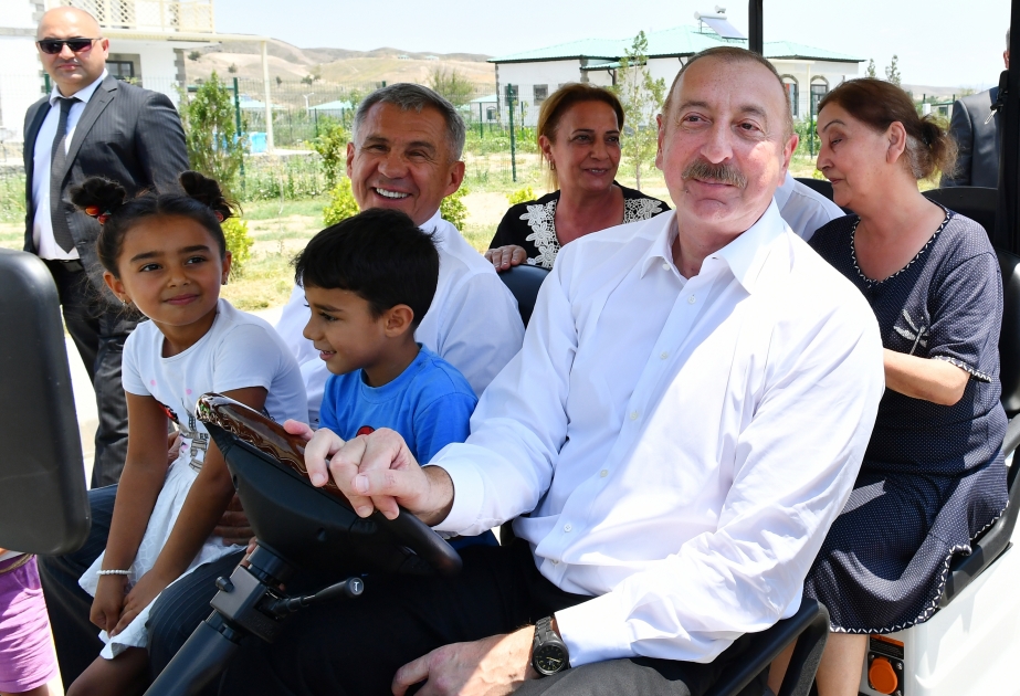 President of Azerbaijan Ilham Aliyev and Rais of Tatarstan Rustam Minnikhanov visited Aghali village of Zangilan district VIDEO
