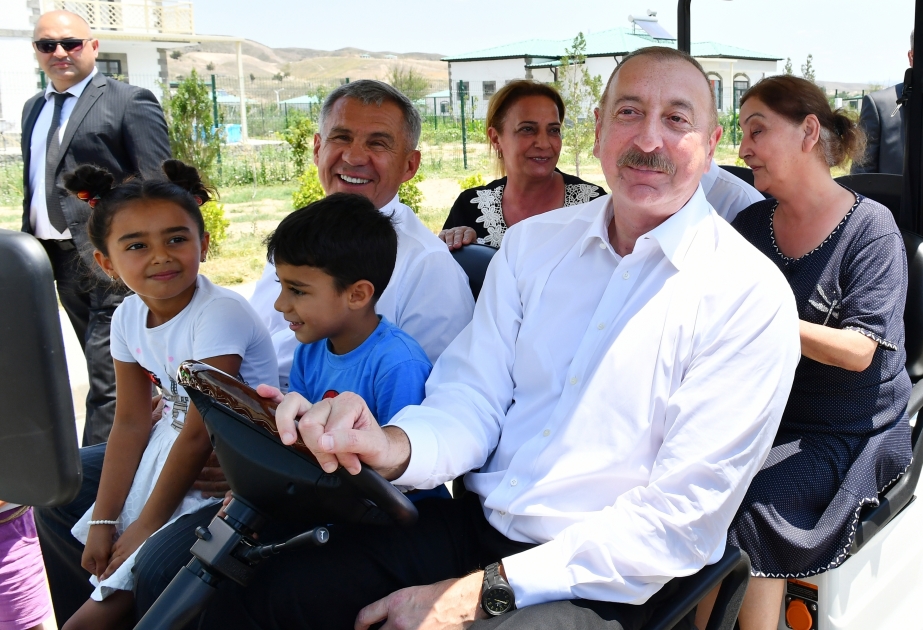 Präsident Ilham Aliyev und Präsident von Tatarstan besuchen Dorf Agali in Zangilan Region AKTUALISIERT VIDEO