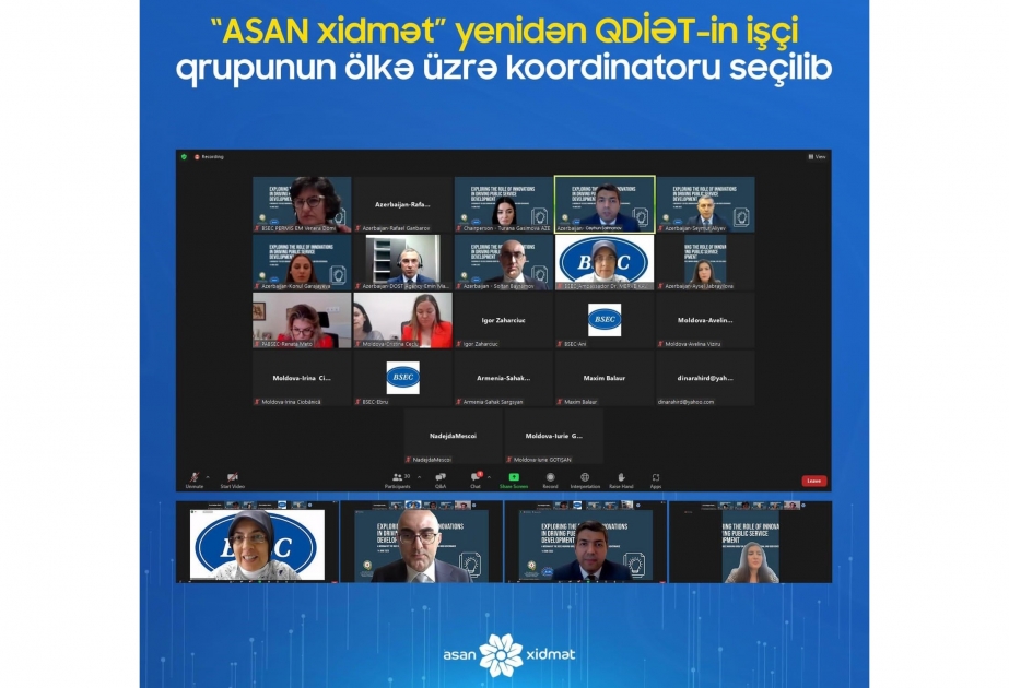 “ASAN xidmət” yenidən QDİƏT-in işçi qrupunun ölkə üzrə koordinatoru seçilib