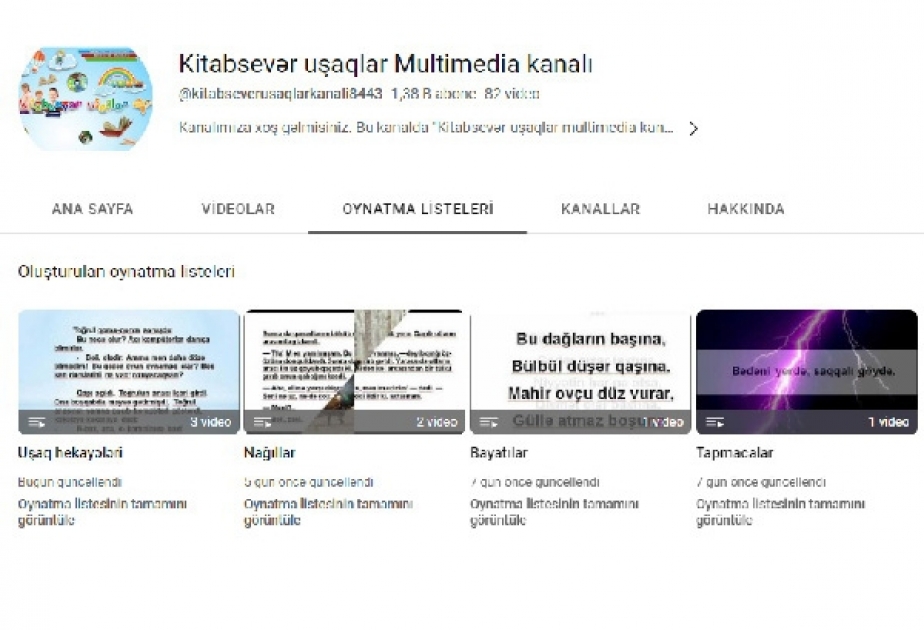 “Kitabsevər uşaqlar” yutub kanalı fəaliyyətini davam etdirir