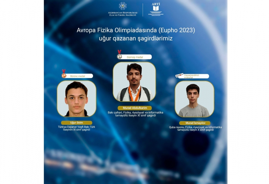 Avropa Fizika Olimpiadasında uğur qazanan şagirdlərimiz