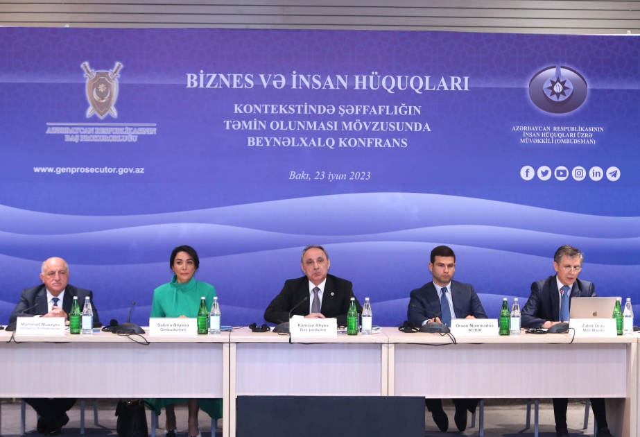 Baş Prokurorluqda “Biznes və insan hüquqları kontekstində şəffaflığın təmin olunması” mövzusunda beynəlxalq konfrans keçirilib