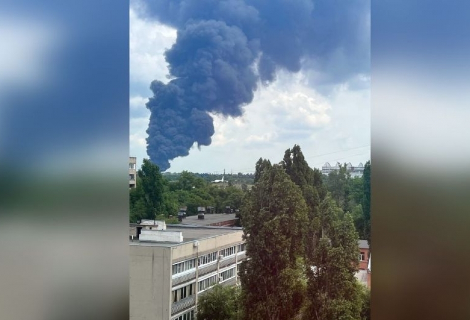 Oil depot ablaze in Voronezh Region