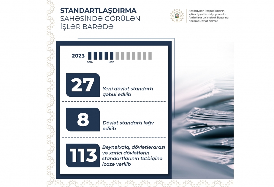 Beş ayda 27 yeni dövlət standartı qəbul edilib