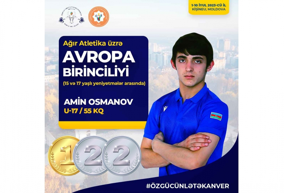 Ağırlıqqaldıranımız Amin Osmanov Avropa birinciliyində üç medal qazanıb