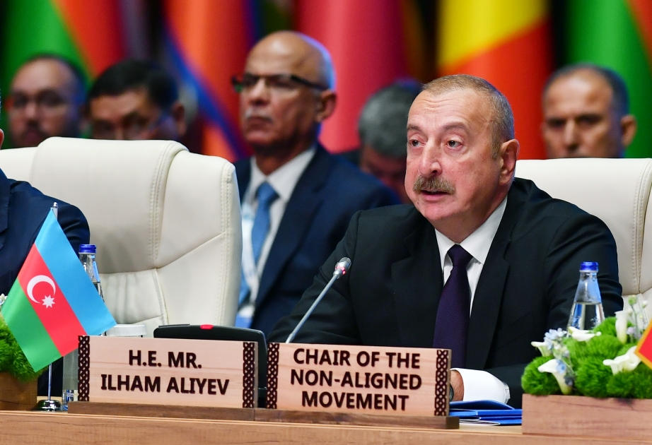 Le président Ilham Aliyev : Durant sa présidence du MNA, l’Azerbaïdjan a fermement défendu les intérêts légitimes des États membres