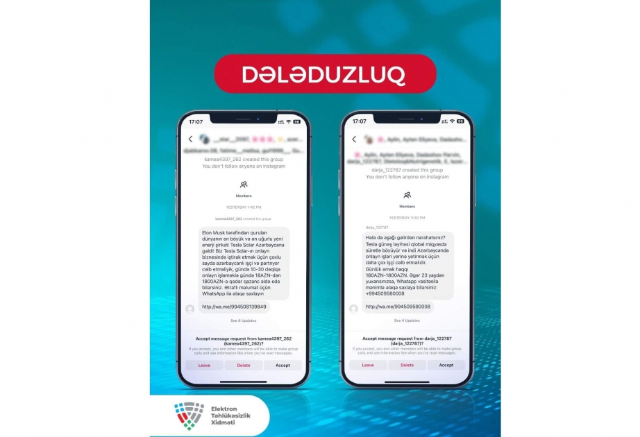 Elektron Təhlükəsizlik Xidməti vətəndaşlara xəbərdarlıq edir