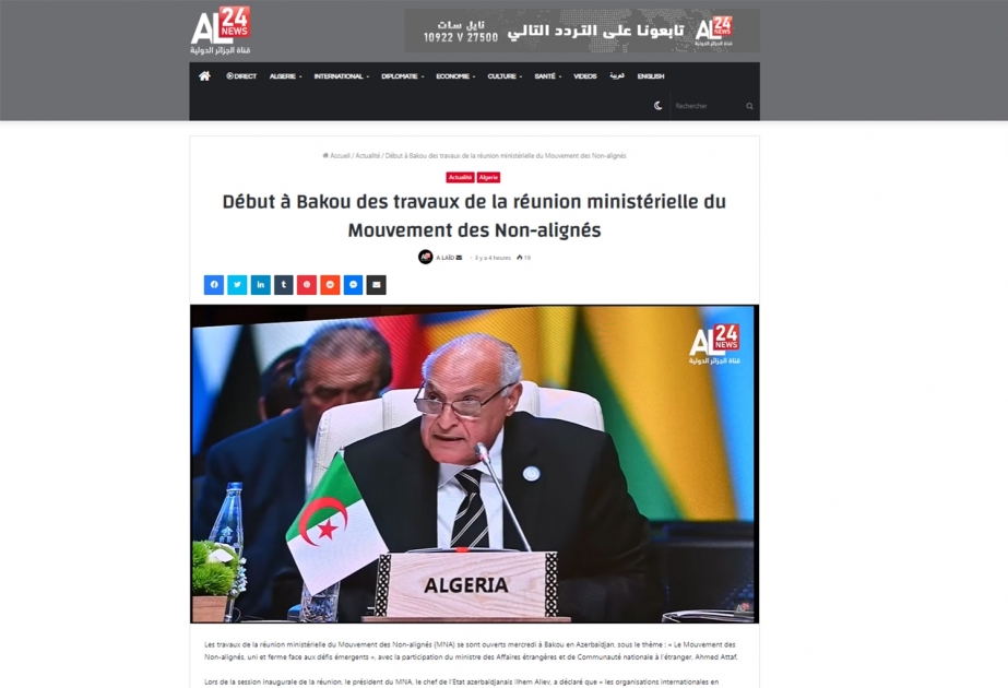 Qoşulmama Hərəkatının Bakıda keçirilən nazirlər görüşü dünya mediasının diqqət mərkəzində olub