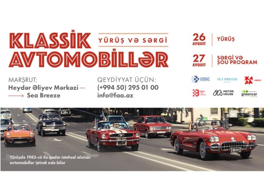 Bakıda klassik avtomobillərin yürüşünə qeydiyyat başlayıb
