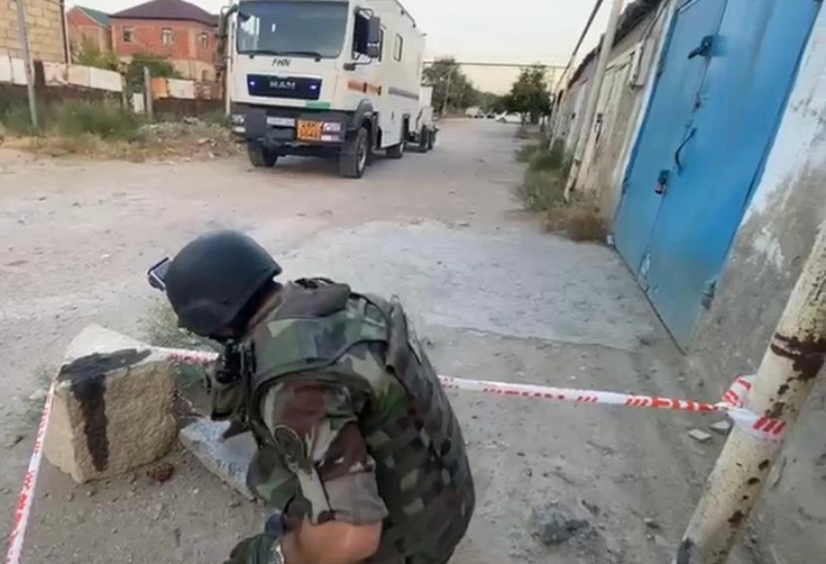 Sumqayıt şəhərində əl qumbarası tapılıb VİDEO