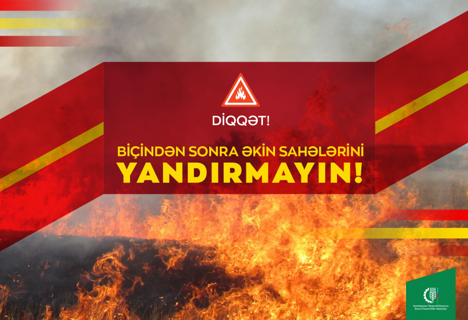 “Biçindən sonra əkin sahələrini yandırmayın!” -  Nazirlik fermerlərə müraciət edib