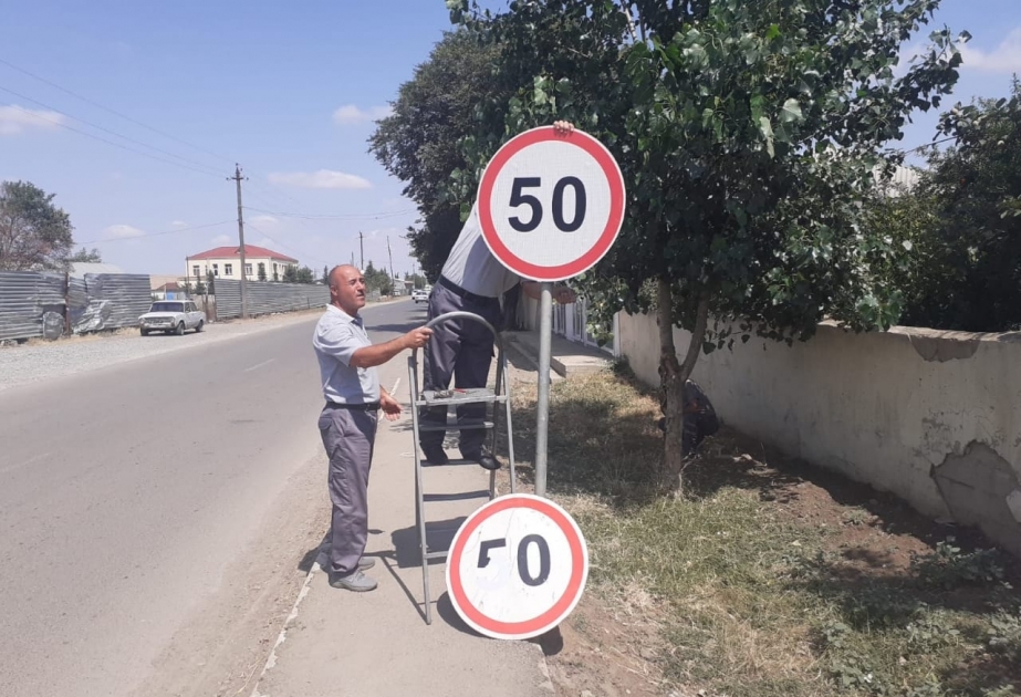 Regionlarda yol nişanları yenilənir