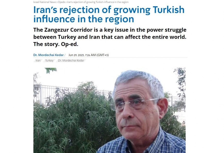 İsrailli professor Zəngəzur dəhlizinin geosiyasi əhəmiyyətindən yazıb