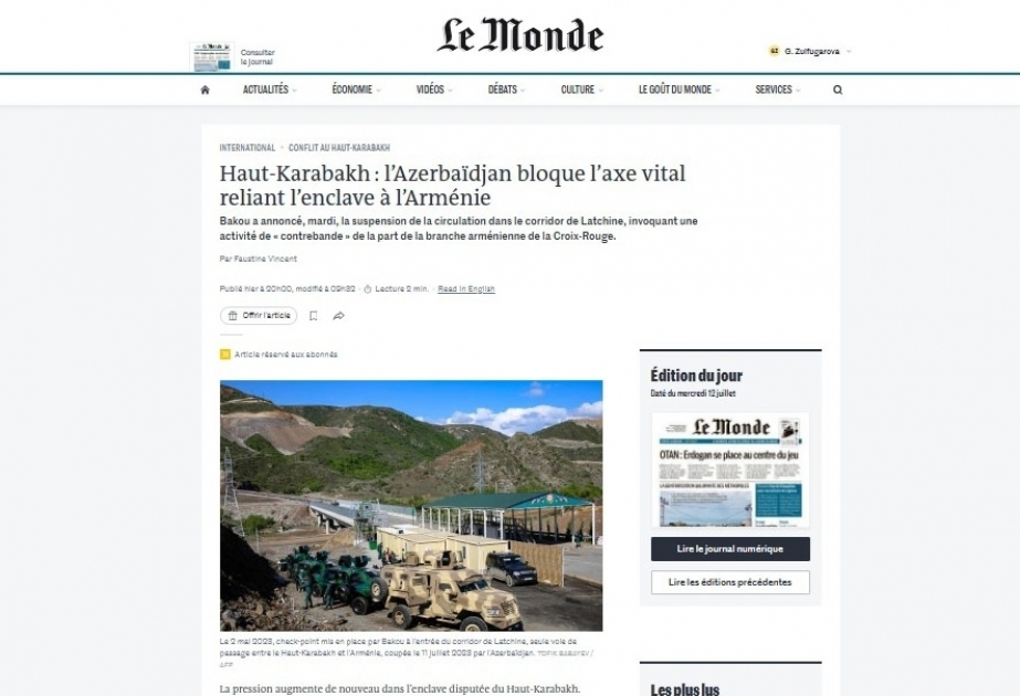 Двойственный ответ Международного Комитета Красного Креста газете Le Monde