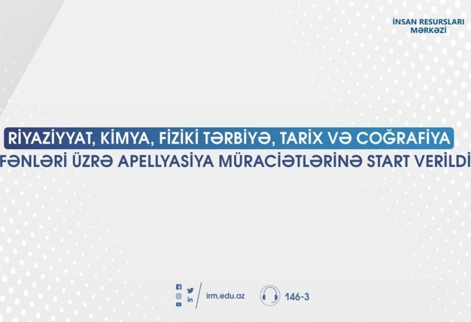 Riyaziyyat, kimya, fiziki tərbiyə, tarix və coğrafiya müəllimlərinin nəzərinə