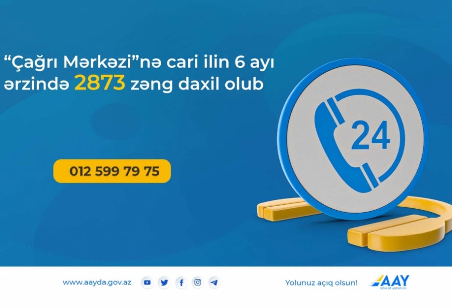 “Çağrı Mərkəzi”nə cari ilin 6 ayı ərzində 2873 zəng daxil olub