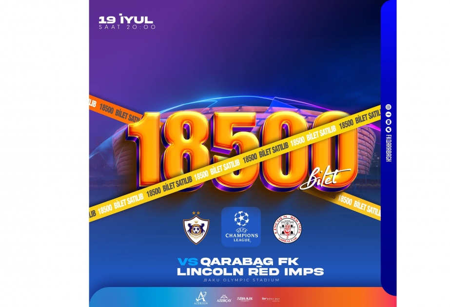 “Qarabağ” – “Linkoln” matçına 18 min 500 bilet satılıb
