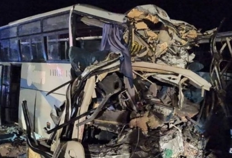 Massive bus crash leaves at least 34 dead and 12 injured as wreck catches fire