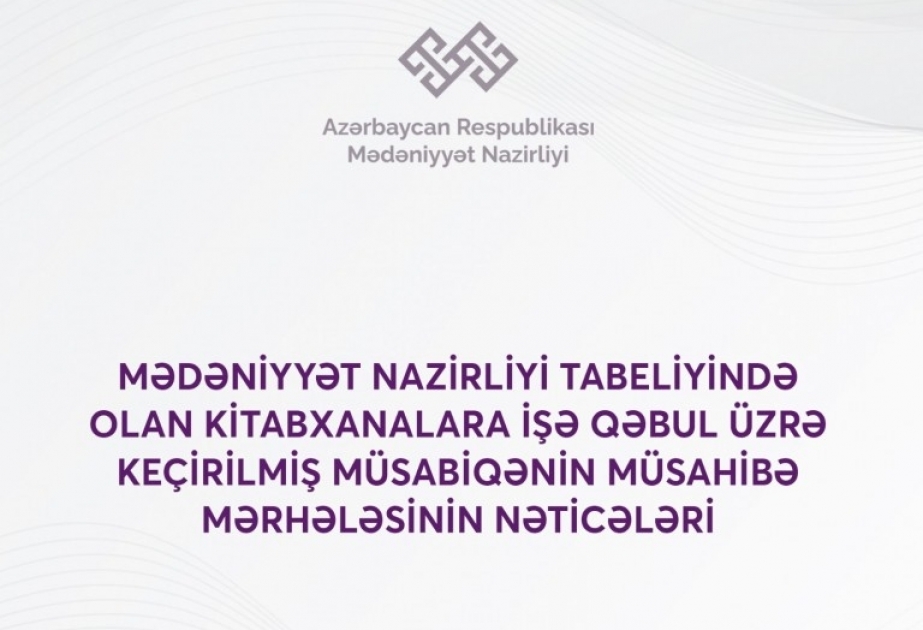 Kitabxanalara işə qəbul üzrə keçirilmiş müsabiqənin müsahibə mərhələsinin nəticələri bəlli olub