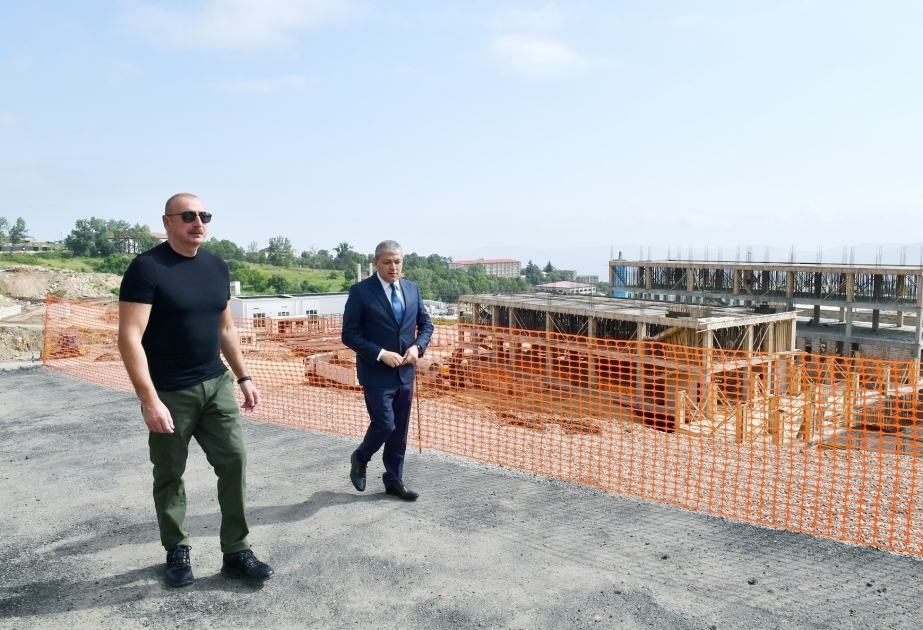 President Ilham Aliyev examined construction progress of Shusha city hospital VIDEO