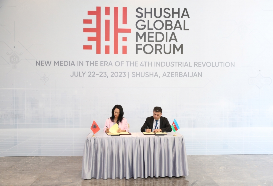 AZƏRTAC Şuşada Qlobal Media Forumu çərçivəsində üç xarici informasiya agentliyi ilə müqavilə imzalayıb VİDEO
