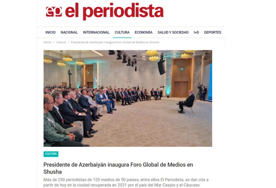 El discurso del Presidente Ilham Aliyev en el Foro Global de Medios de Comunicación celebrado en Shusha está en el centro de atención de la prensa chilena