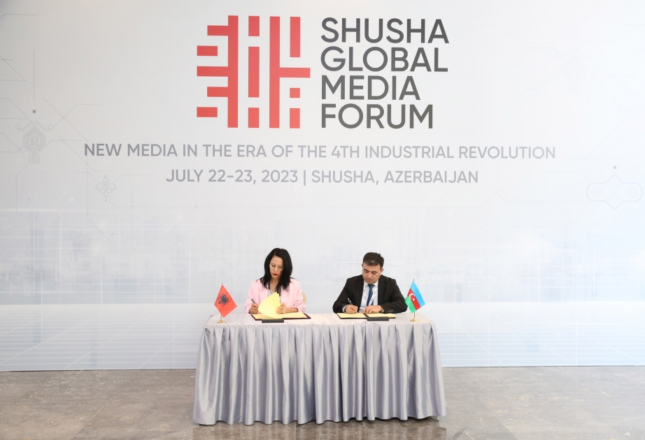 AZERTAC firmó un acuerdo con tres agencias de noticias extranjeras en el marco del Foro Global de Medios en Shusha