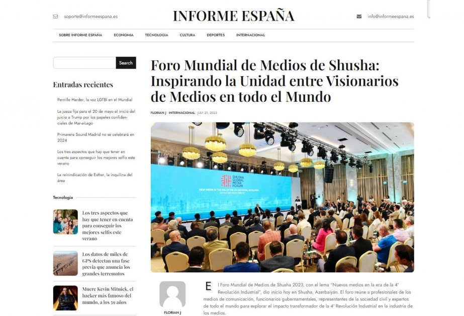 Dünya mediası Prezident İlham Əliyevin Şuşa Qlobal Media Forumundakı çıxışına xüsusi maraq göstərir