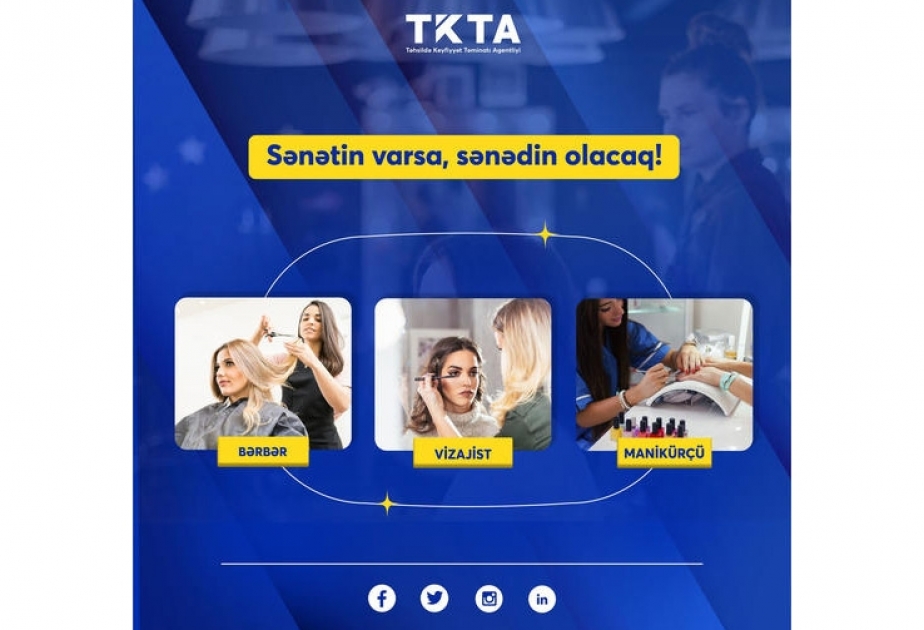 Bərbər-vizajist-manikürçü ixtisası üzrə təhsil sənədi əldə etmək imkanı
