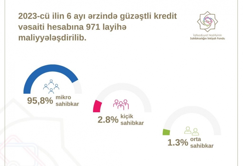 Altı ayda 971 layihənin maliyyələşdirilməsinə 51,9 milyon manat güzəştli kredit ayrılıb