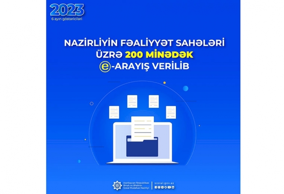 Son altı ayda sosial sahələr üzrə 200 minədək e-arayış verilib