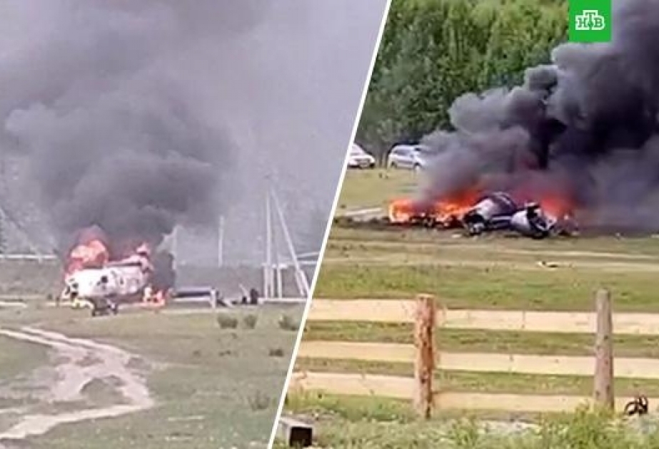 Altay Respublikasında helikopter qəzaya uğrayıb, 6 nəfər həlak olub VİDEO