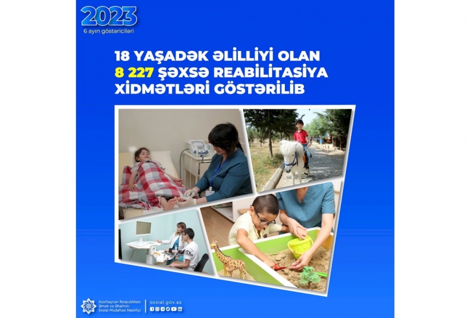 Bu ilin 6 ayı ərzində 8200-dən çox 18 yaşadək əlilliyi olan şəxsə reabilitasiya xidmətləri göstərilib