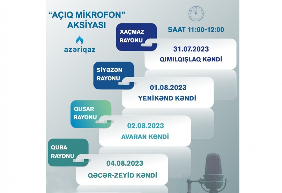 Növbəti həftə 4 rayonda “Azəriqaz” vətəndaşlarla “Açıq mikrofon” aksiyası keçirəcək