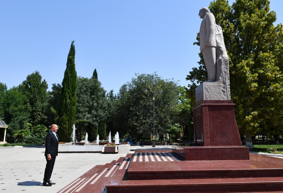 Déplacement du président Ilham Aliyev dans la région de Samoukh VIDEO