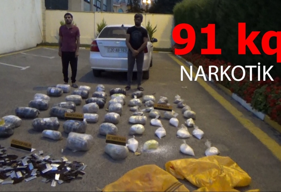 Ölkəyə qanunsuz yollarla 91 kiloqram narkotik vasitə gətirən iki nəfər tutulub  VİDEO