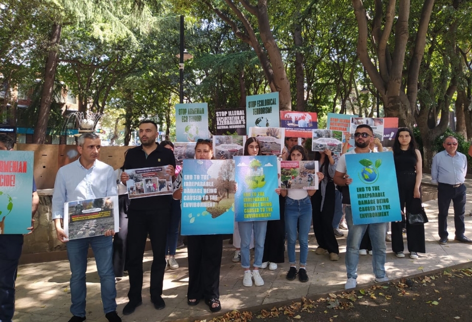 Gürcüstandakı Azərbaycan icması BMT-nin Tbilisidəki ofisi qarşısında dinc aksiya keçiriblər