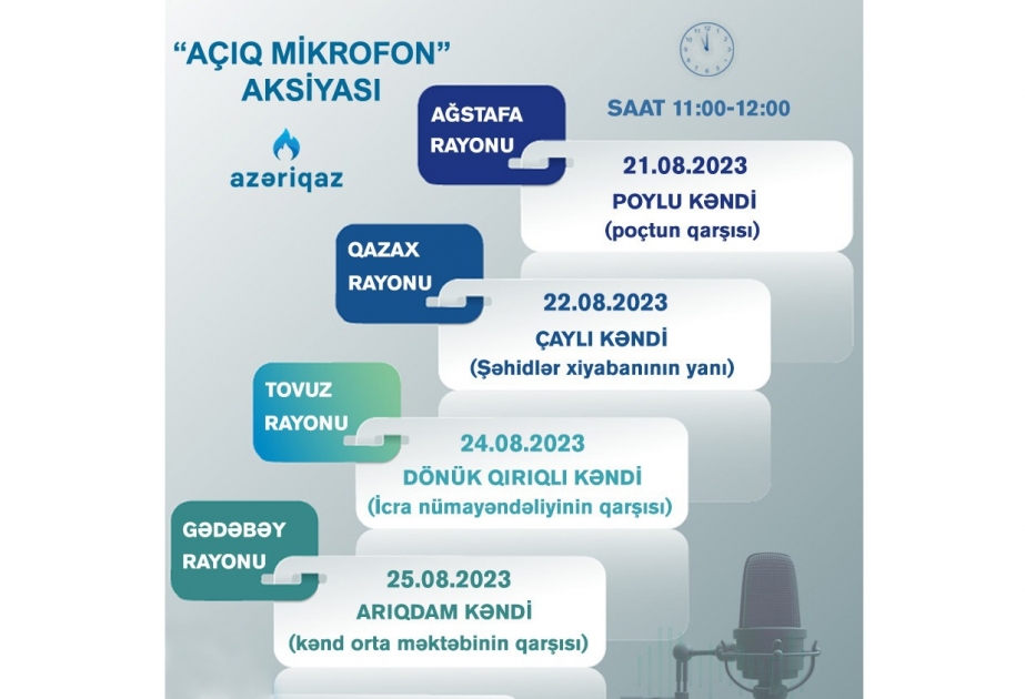 Gələn həftə “Azəriqaz”ın “Açıq mikrofon” aksiyası daha 4 rayonda keçiriləcək