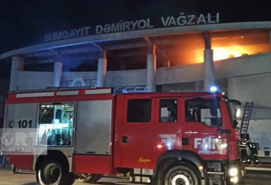 Sumqayıt dəmir yolu vağzalında baş verən yanğın söndürülüb