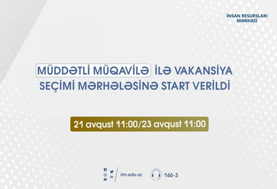 Müddətli müqavilə ilə müəllimlərin işə qəbulu üzrə vakansiya seçimi başlanıb