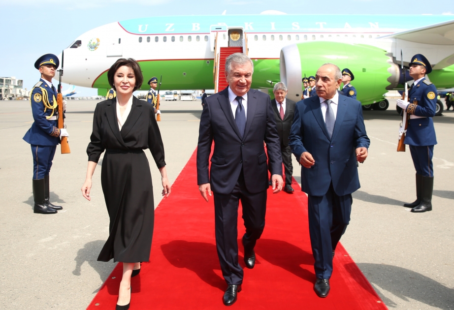 President of Uzbekistan Shavkat Mirziyoyev arrives in Azerbaijan for state visit