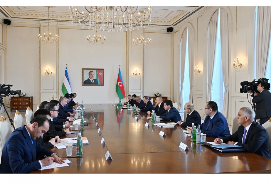 Presidents of Azerbaijan and Uzbekistan held expanded meeting  VIDEO
