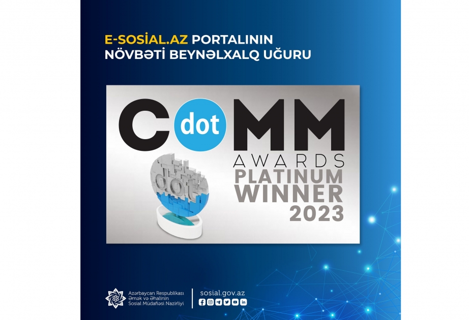 E-sosial.az portalı ABŞ-ın beynəlxalq onlayn “dotCOMM Awards” müsabiqəsinin qalibi seçilib
